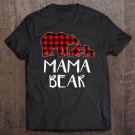 Tadostore Red Plaid Mama Bear Two Cubs Matching Buffalo Pajama Xmas Tee Shirt