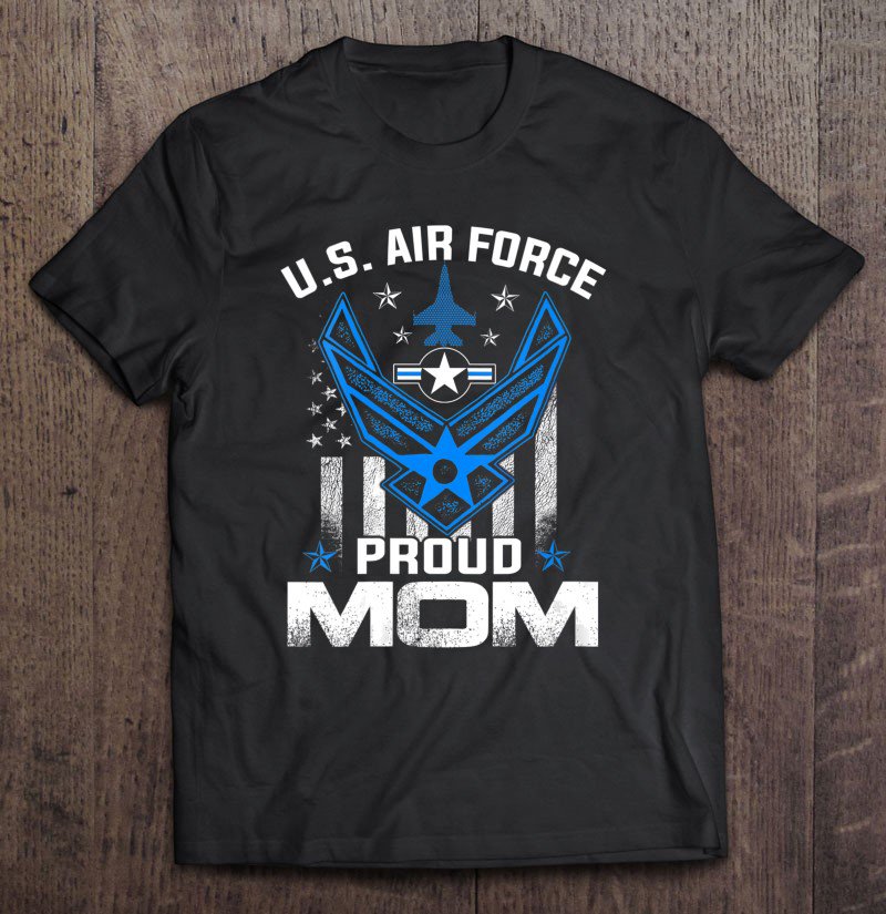 Tadostore Womens Proud Mom U.S. Air Force Stars Air Force Family Gift Tee Shirt