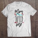 Tadostore Womens Mom Of A Wild One Shirt Boho 1St Birthday Mommy Party Tee Tee Shirt