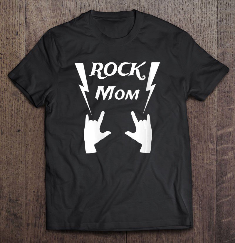 Tadostore Womens Rock Mom Cute Cool Heavy Metal Hands Music Rocker Gift Tee Shirt