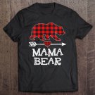 Tadostore Womens Mama Bear Christmas Pajama Red Plaid Buffalo Family Gift Tee Shirt