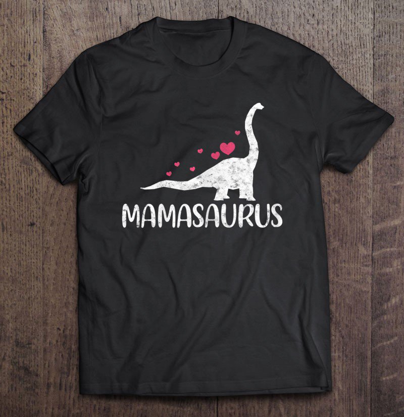 Tadostore Womens Mamasaurus Dinosaur Mom Funny Rex Saurus Mothers Day Vintage Tee Shirt