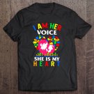 Tadostore I Am Her Voice She Is My Heart Autism Awareness Autism Mom Tee Shirt