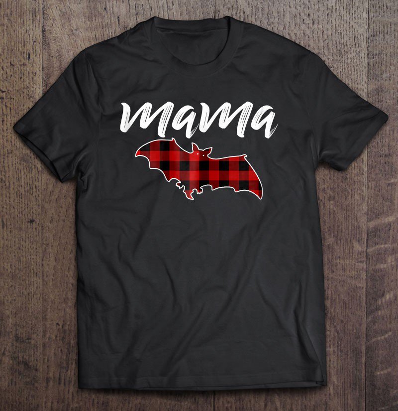 Tadostore Womens Mama Bat Tshirt, Mama Bat Plaid Shirt, Matching Family Tee Shirt