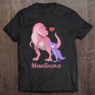 Tadostore Mamasaurus T-Rex Pink Mommy & Purple Baby Dinosaurs Tee Shirt