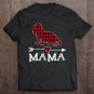 Tadostore Womens Red Plaid Mama Basset Hound Dog Mom Buffalo Pajama Tee Shirt