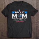 Tadostore Womens Proud Mom Thin Blue Line Flag Law Enforcement Vintage Tee Shirt