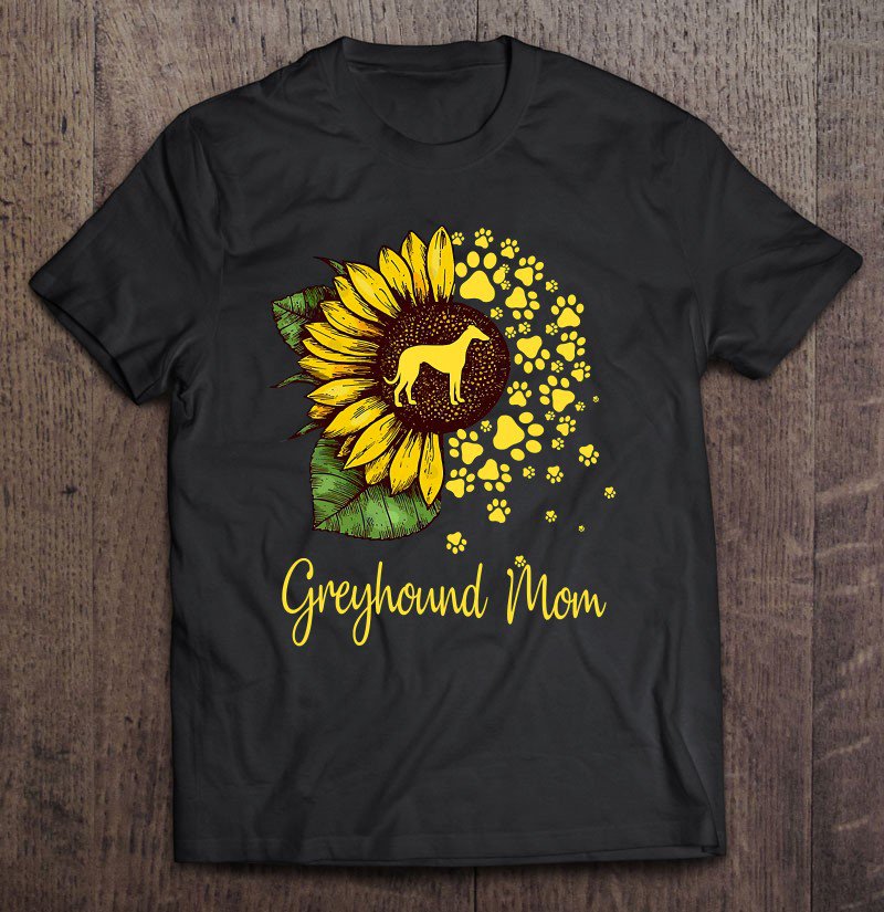 Tadostore Womens Sunflower Greyhound Mom Dog Lover Gift Tee Shirt