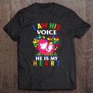 Tadostore I Am His Voice He Is My Heart Autism Mom Autism Awareness Tee Shirt