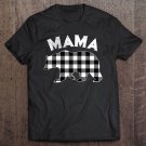 Tadostore Womens Black And White Buffalo Plaid Mama Bear Christmas Pajama Tee Shirt