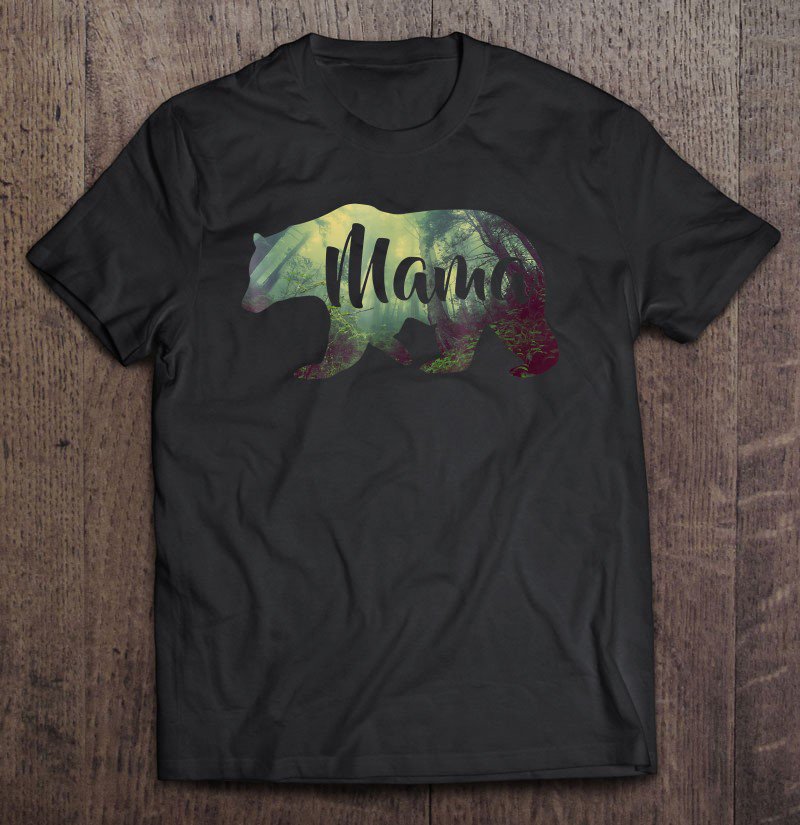 Tadostore Women's Mama Bear & Forest Awesome Camping Tee Tee Shirt