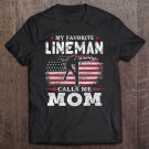 Tadostore My Favorite Lineman Calls Me Mom Usa Flag Mother Gift Tee Shirt
