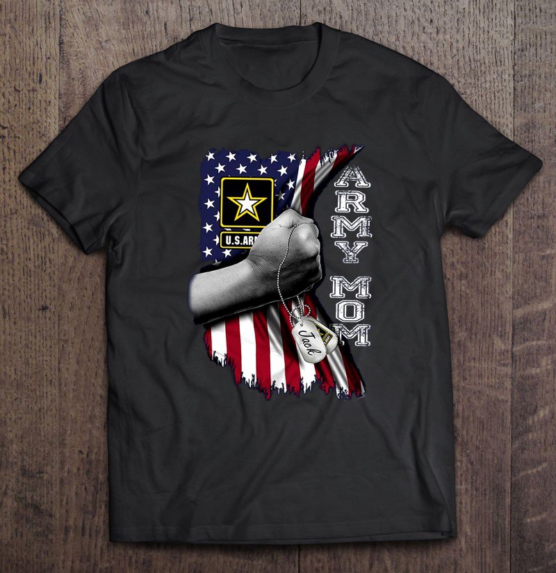 Tadostore Army Mom US Army American Flag Tee Shirt