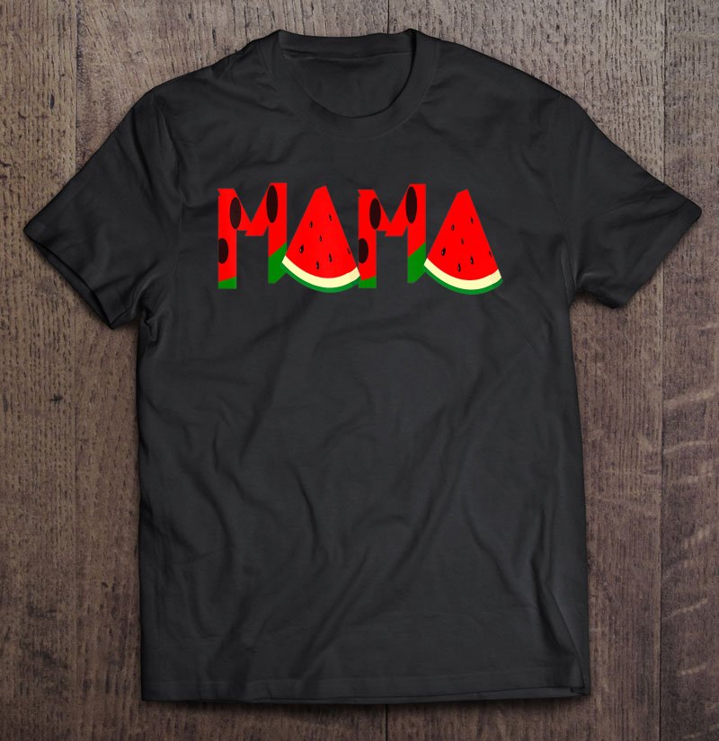 Tadostore Funny Mama Watermelon Pattern Melon Slice Mom Summer Fruits Tee Shirt