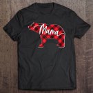 Tadostore Womens Red Buffalo Plaid Mama Bear Matching Family Christmas Pajama Tee Shirt