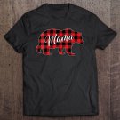 Tadostore Womens Mama Bear Buffalo Plaid Matching Family Christmas Pajama Tee Shirt