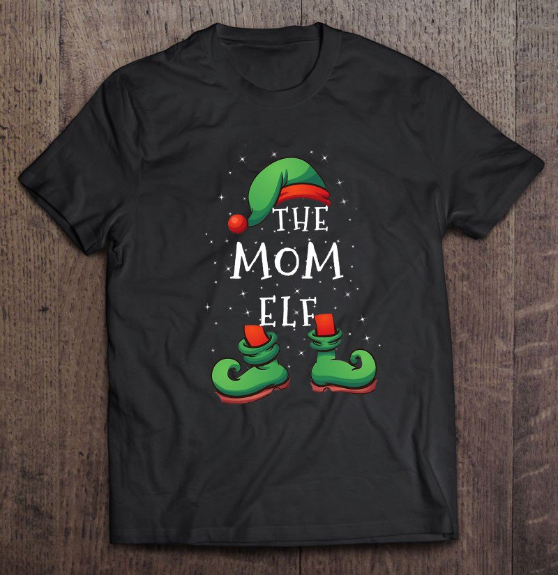 Tadostore Mom Elf - Funny Matching Family Christmas Pajamas Tee Shirt