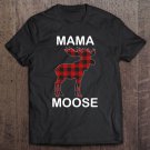 Tadostore Mama Moose Red Plaid Buffalo Matching Family Pajama Tee Shirt