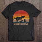 Tadostore Womens Mommy Dinosaur Mommysaurus 2 Two Kids Son Daughter Mom Tee Shirt