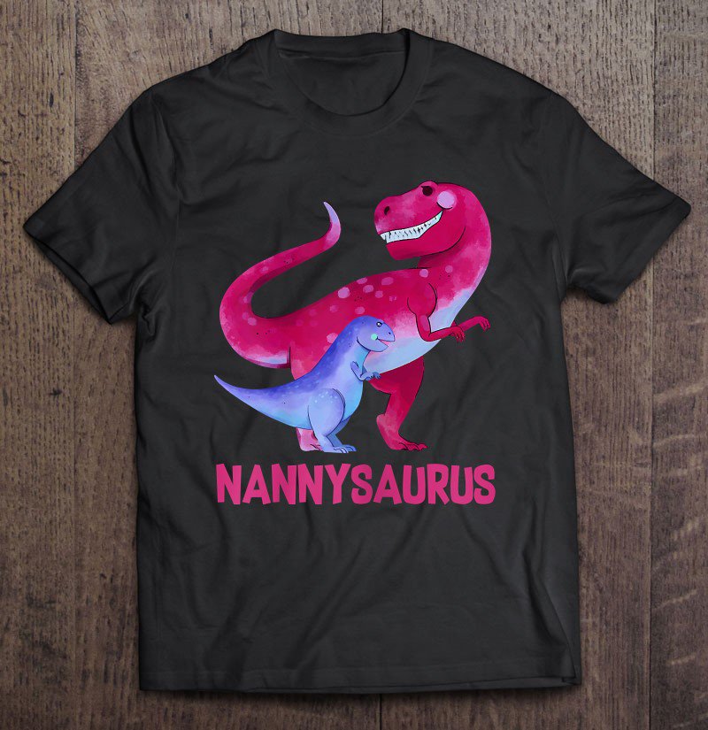 Tadostore Womens Nannysaurus Cute Nanny Saurus Dinosaur Christmas Tee Shirt