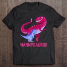 Tadostore Womens Nannysaurus Cute Nanny Saurus Dinosaur Christmas Tee Shirt