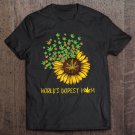 Tadostore Womens World's Dopest Mom Sunflower Weed Cannabis Funny Tee Shirt
