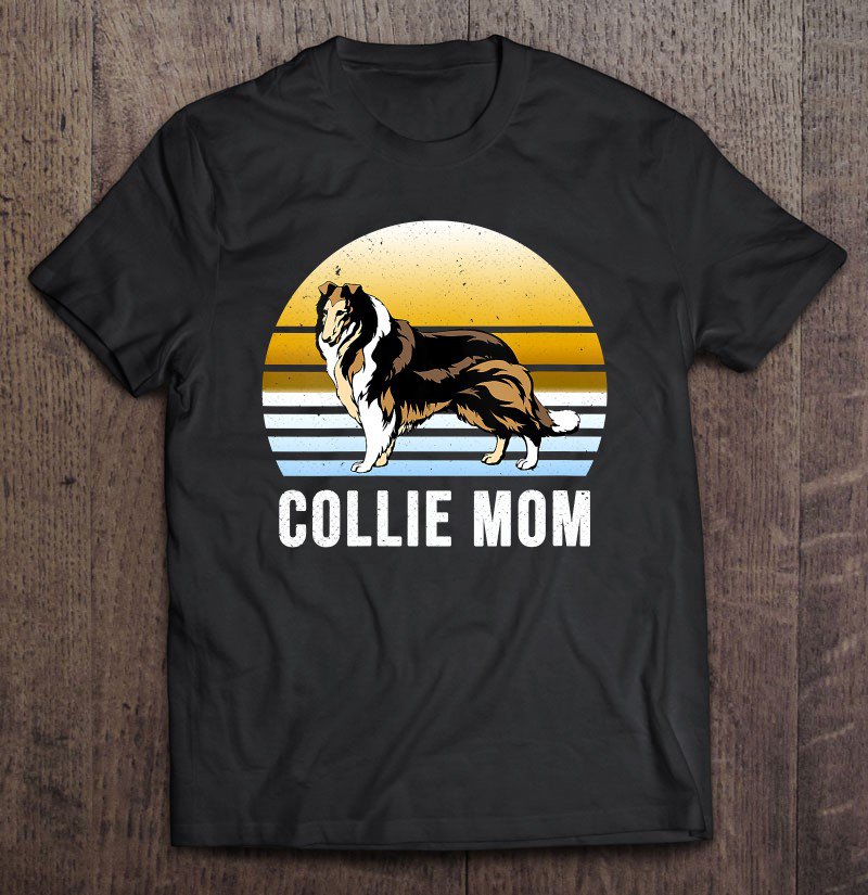 Tadostore Womens Rough Collie Dog Mom Vintage Retro Gift Tee Shirt