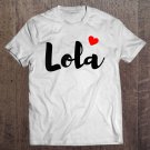 Tadostore Womens Lola Red Heart Grandmother Filipino (Black Text) Tee Shirt