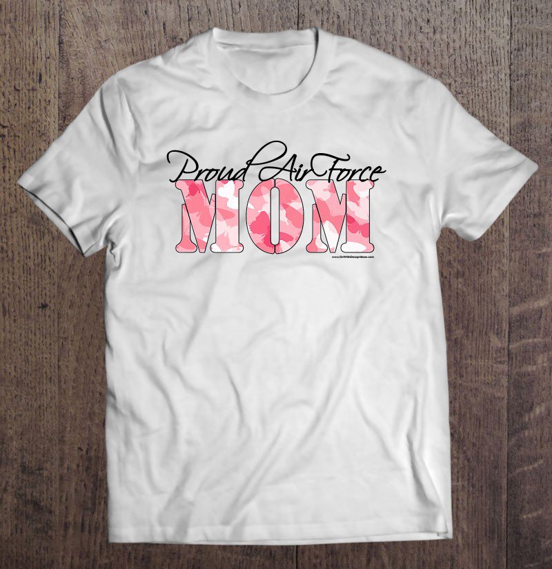 Tadostore Proud Air Force (Usaf) Mom Butterfly Camo Premium Tee Shirt