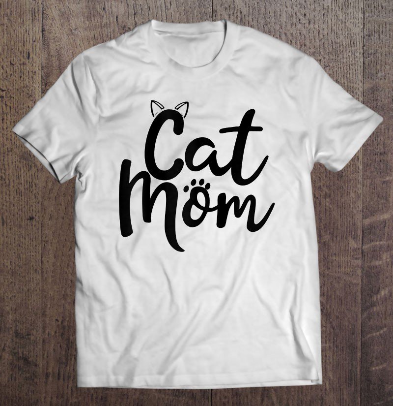 Tadostore Womens Cat Mom Tee Shirt
