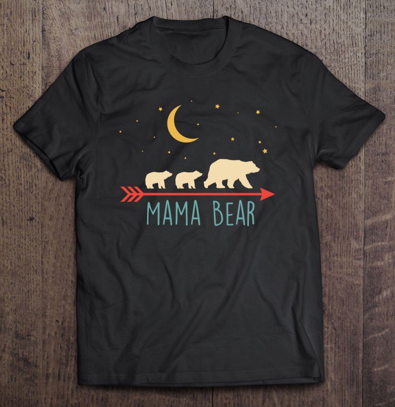 Tadostore Retro Mama Bear With 2 Cubs Pullover Tee Shirt