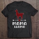 Tadostore Mama Llama Christmas Pajama Red Plaid Buffalo Family Gift Tee Shirt