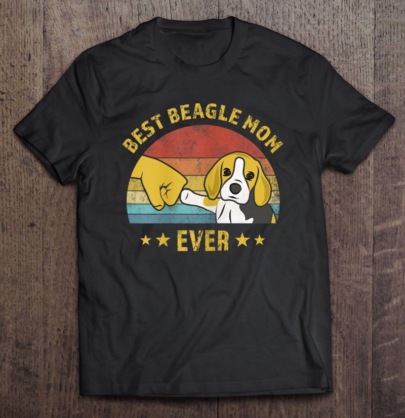 Tadostore Womens Cute Best Beagle Mom Ever Retro Vintage Gift Puppy Lover Tee Shirt