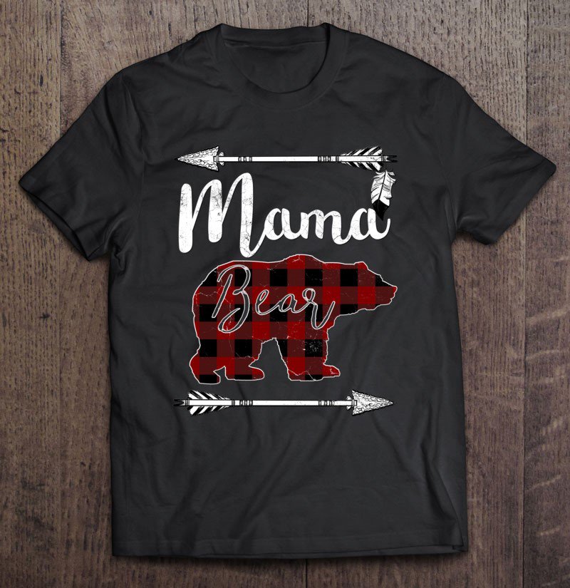 Tadostore Mama Bear Mother's Day Gifts Mom Buffalo Plaid Pullover Tee Shirt