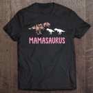 Tadostore Mom Of 2 Floral Dinosaur Pullover Tee Shirt