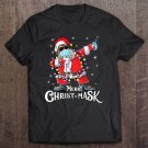 Tadostore Black African American Christmas Dabbing Santa Wearing Mask Tee Shirt
