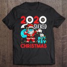 Tadostore 2020 Sucked But Yay Christmas Funny Santa Wearing Mask Gift Tee Shirt
