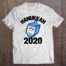 Tadostore Funny Hanukkah 2020 Dreidel Wearing Face Mask Graphic White Tee Shirt