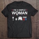 Tadostore Womens I'm A Simple Woman, Wine Dogs Trump Funny Republican Tee Shirt