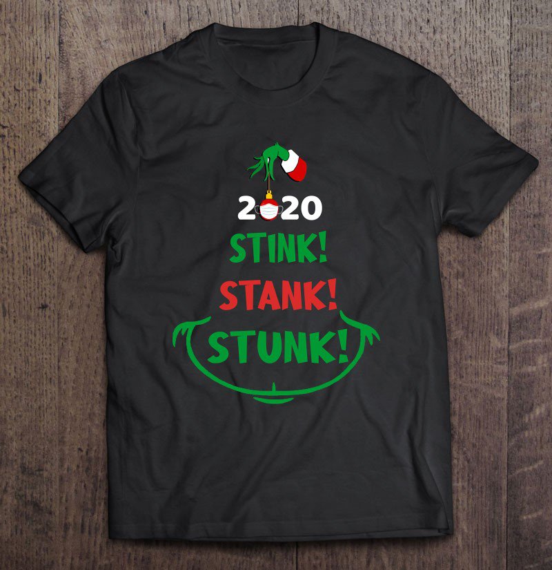 Tadostore 2020 Stink Stank Stunk Mask Matching Family Christmas Tee Shirt