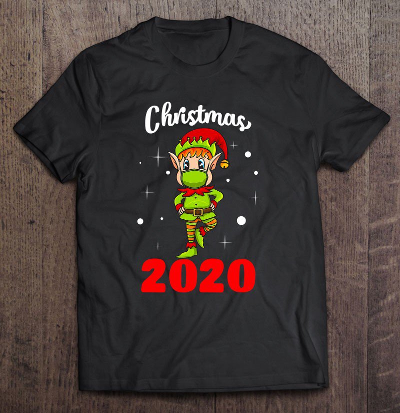 Tadostore Elf Quarantine Mask Christmas 2020 Cute Matching Pajama Gift Tee Shirt