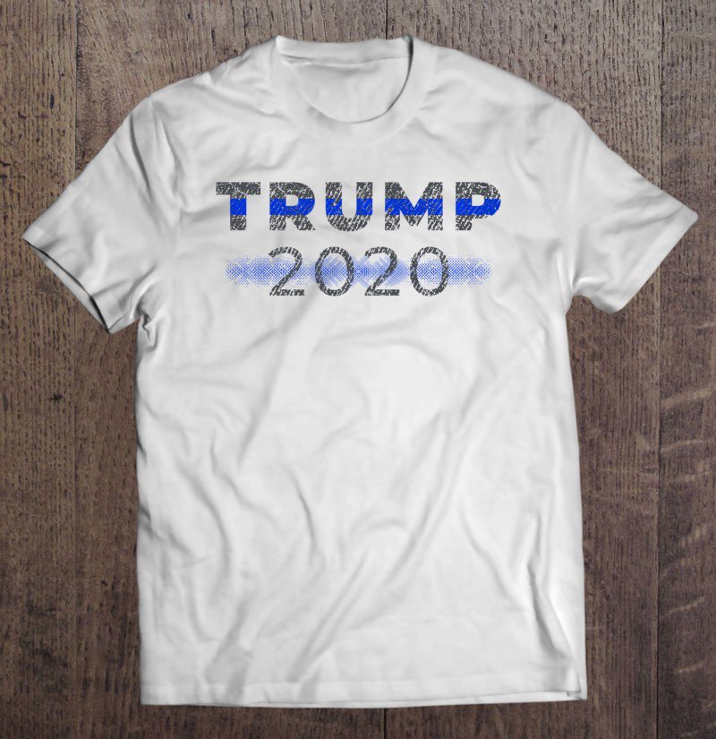 Tadostore Thin Blue Line Trump 2020 American Flag Double Sided, Police Tee Shirt