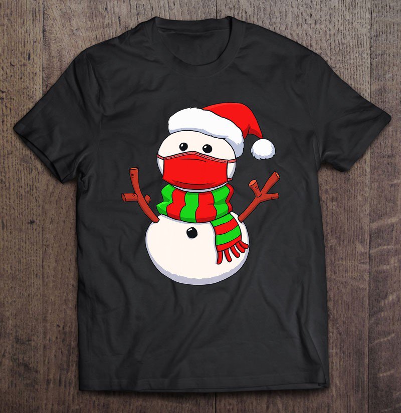 Tadostore Snowman Wearing Mask Funny Christmas Tee Shirt