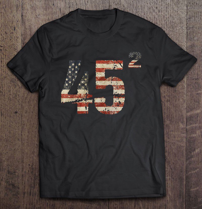 Tadostore Womens Trump 2020 45 Squared Second Term Presidential Supporter Tee Shirt