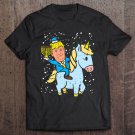 Tadostore Trump Riding Unicorn Menorah Jewish Hanukkah Chanukah Gift Tee Shirt