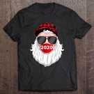 Tadostore Santa With Face Mask Christmas 2020 Buffalo Plaid Pajamas Tee Shirt