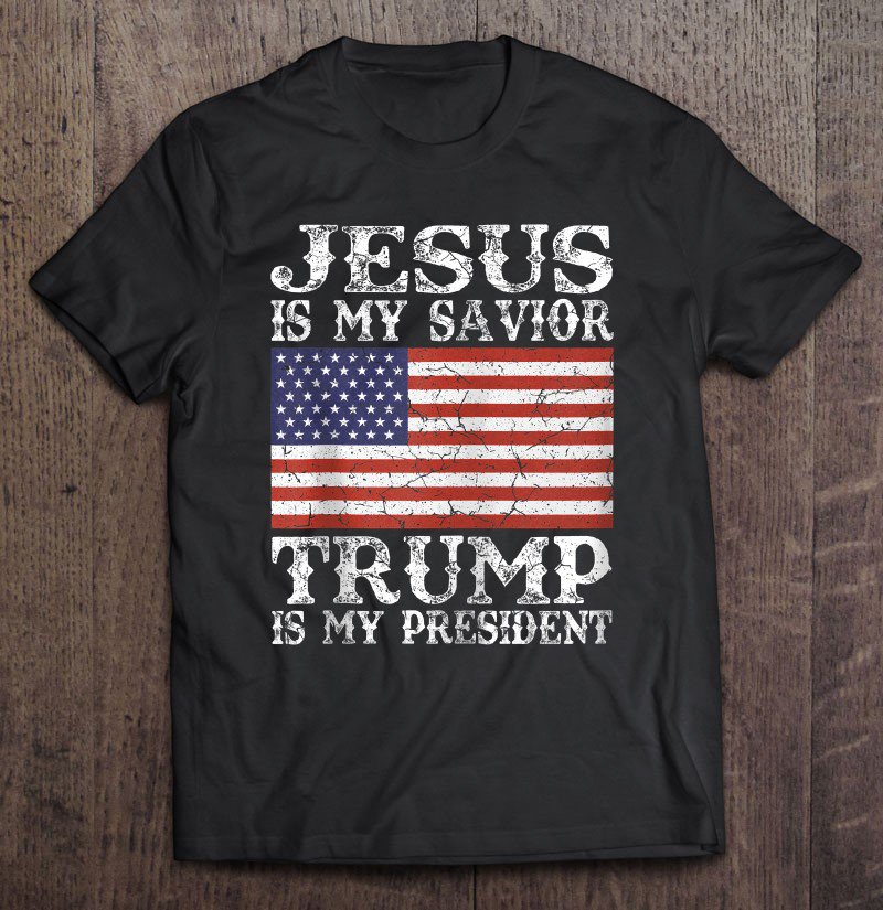 Tadostore Jesus Is My Savior Trump Is My President 2020 Zip Tee Shirt