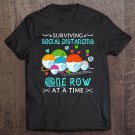 Tadostore Surviving Social Distancing One Row At A Time Yarn Wearing Mask Tee Shirt