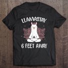 Tadostore Llamastay 6 Feet Away Funny Llama Social Distancing Gift Tee Shirt