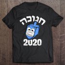 Tadostore Womens Funny Hanukkah 2020 Dreidel Wearing Face Mask Graphic Hebrew Tee Shirt